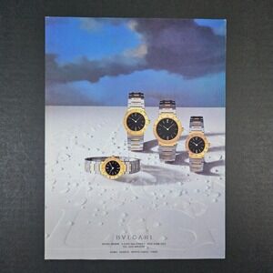 1983 Bvlgari Bulgari Watches Vintage Print Ad NYC Roma Geneve Monte Carlo Paris